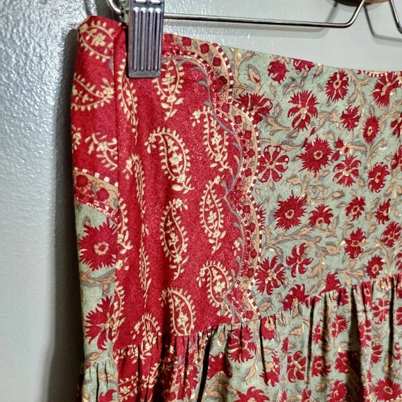 Chaps Floral Skirt Womens Size Small Midi Tiered Floral Lined Boho Western - Picture 4 of 7